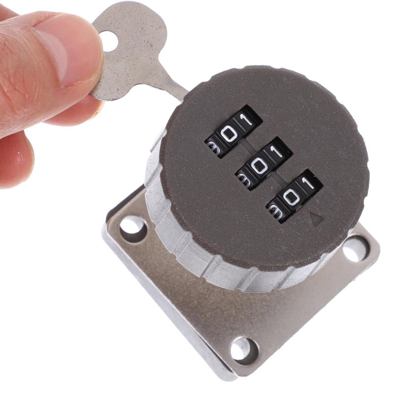 3 Digit Combination Lock for Cabinet Drawer Office Desk Furniture Grey - Image 5