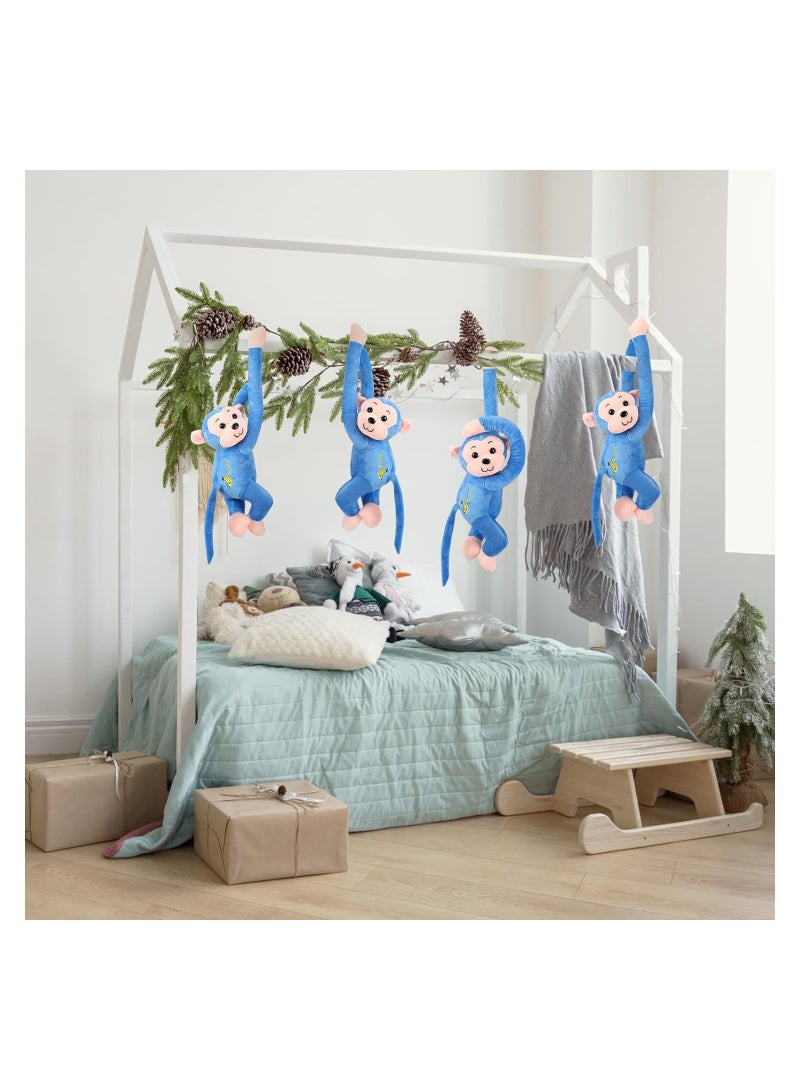 4 Packs of 23 Inch Hanging Monkey Plush Toys - Large Stuffed Animals with Hook and Loop Fasteners for Adults' Gifts & Home Decor (Blue)  - Image 5