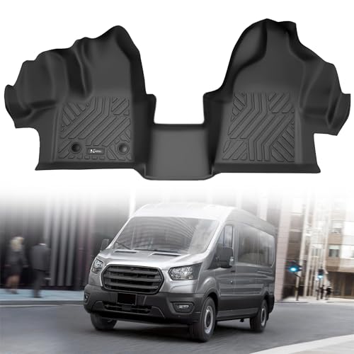 KARPAL Floor Mats for 20152021 Ford Transit 150250350350HD wCarpet Flooring No Fit Transit Connect Custom Fit TPE All Weather Ford Transit Accessories Front Floor Liner - Image 1