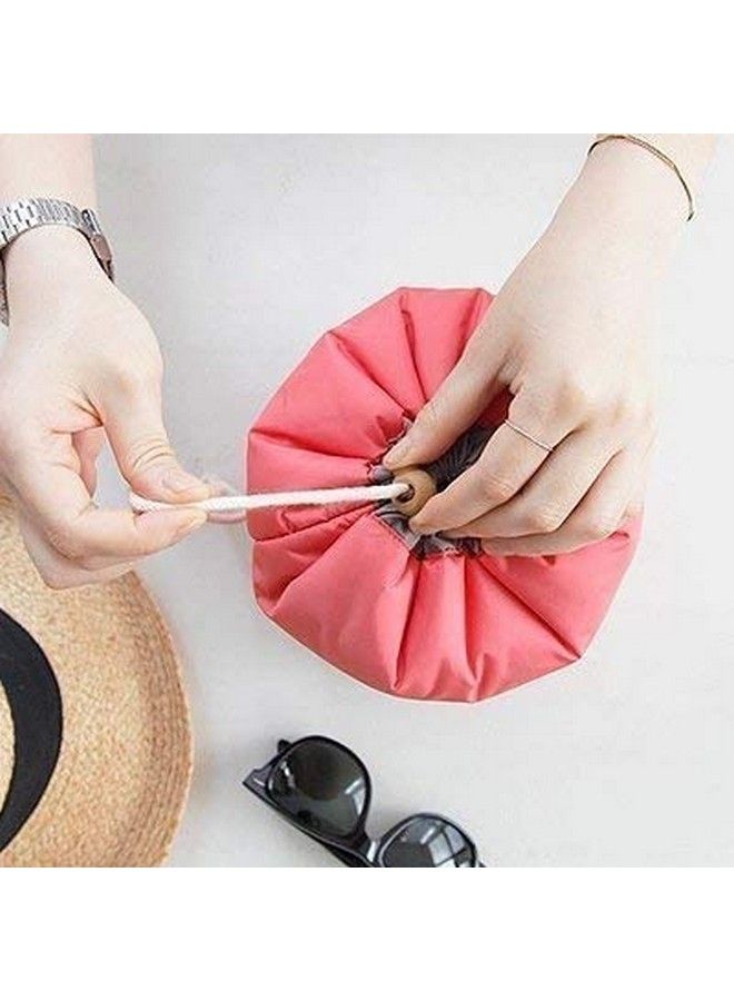 SHREEJIIH Nylon Bucket Barrel Shaped Cosmetic Makeup Bag Travel Case Pouch Cosmetic Bag For Women Travel (Multi Color : Pack Of 1) - Image 5