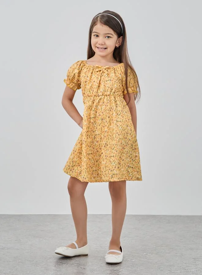 Take Two Take Two Ditsy Print Round Neck Dress