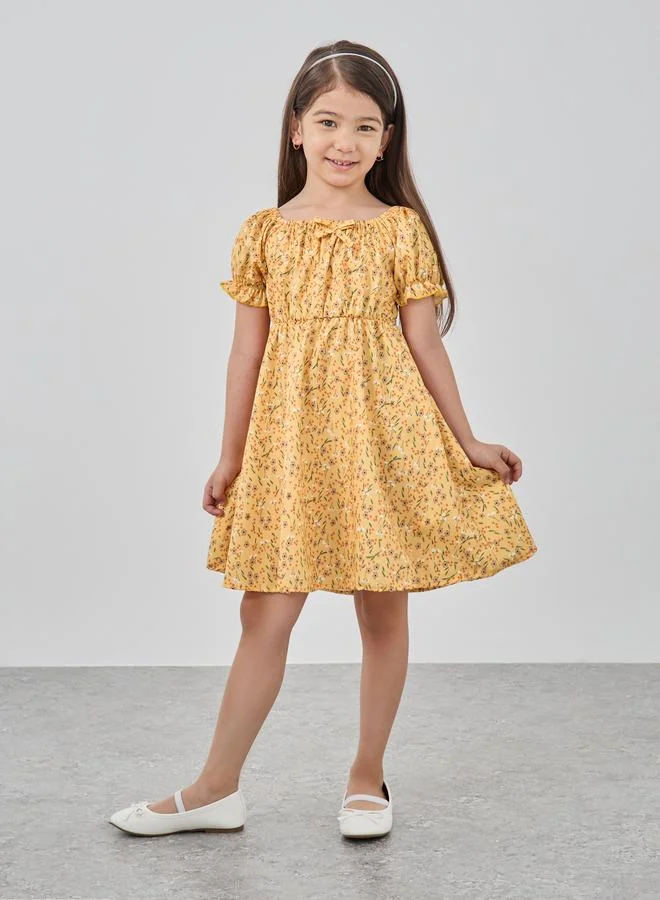Take Two Take Two Ditsy Print Round Neck Dress