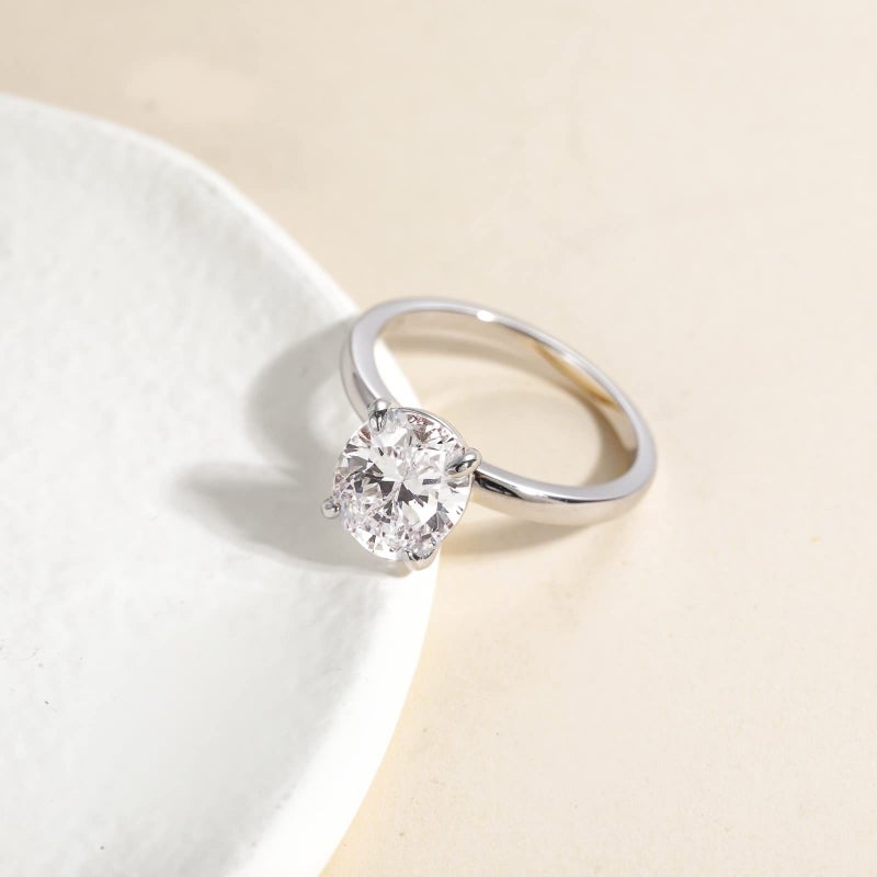 EAMTI خواتم خطوبة EAMTI 3CT من الفضة الإسترلينية 925 بتصميم دائري مع حجر زركونيا مكعب CZ لخواتم الوعد للنساء مقاس 8 - Image 2