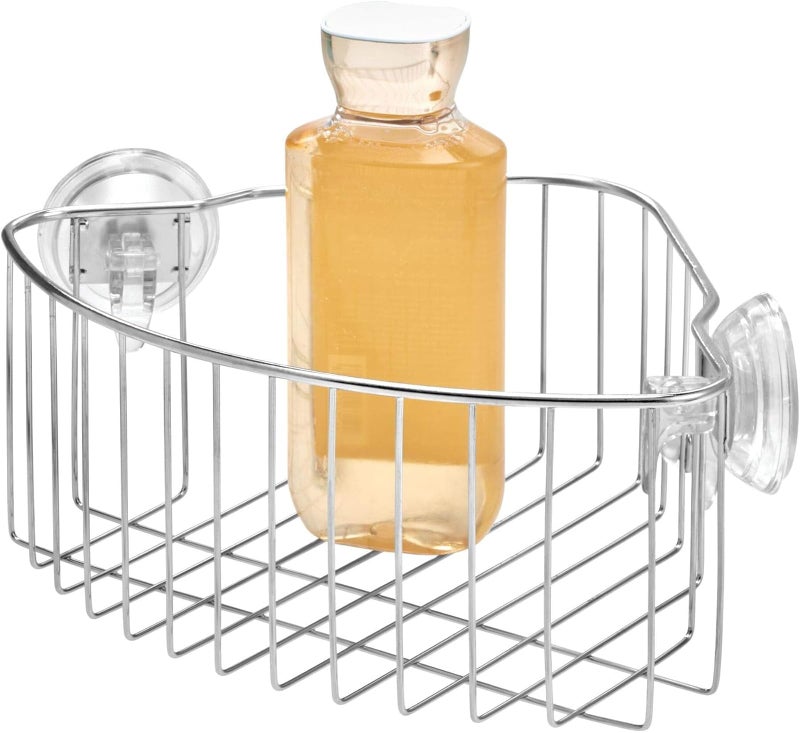 InterDesign iDesign Reo Stainless Steel Power Lock Suction Corner Storage Shelf - 11.25" x 7.75" x 4.75" - Image 4