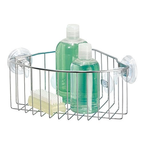 InterDesign iDesign Reo Stainless Steel Power Lock Suction Corner Storage Shelf - 11.25" x 7.75" x 4.75" - Image 3