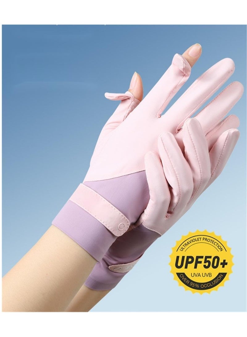 Women's Driving Gloves Breathable Non-slip Sunscreen UV Protection Purple - Image 1