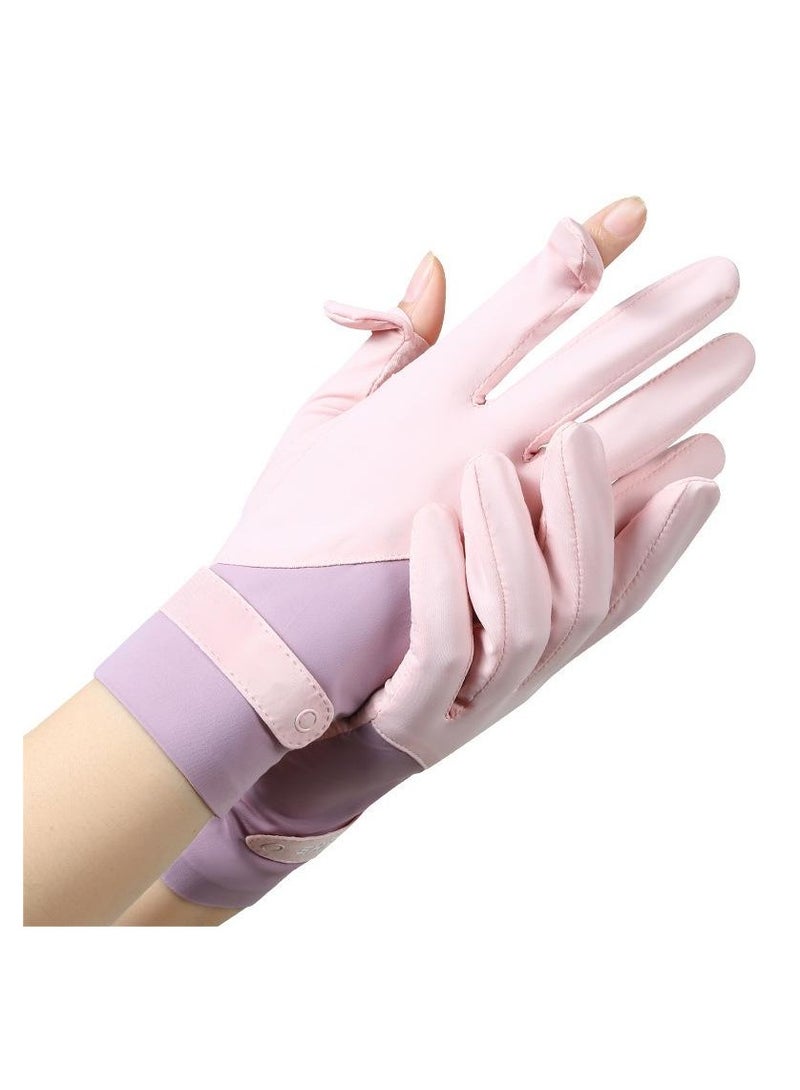 Women's Driving Gloves Breathable Non-slip Sunscreen UV Protection Purple - Image 5