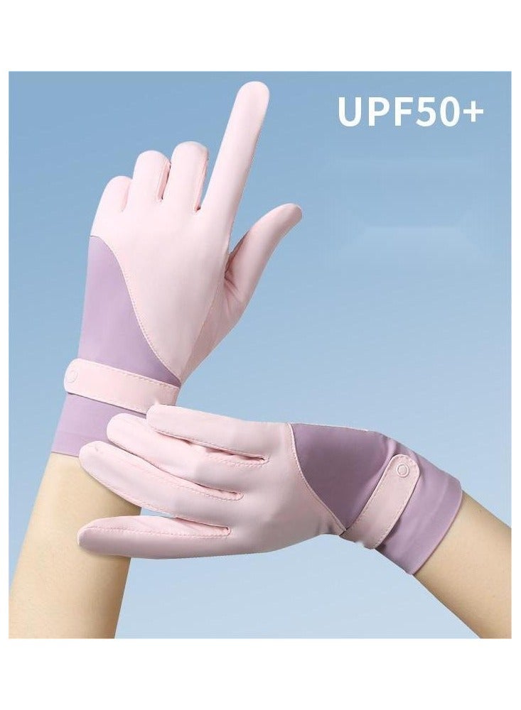 Women's Driving Gloves Breathable Non-slip Sunscreen UV Protection Purple - Image 2