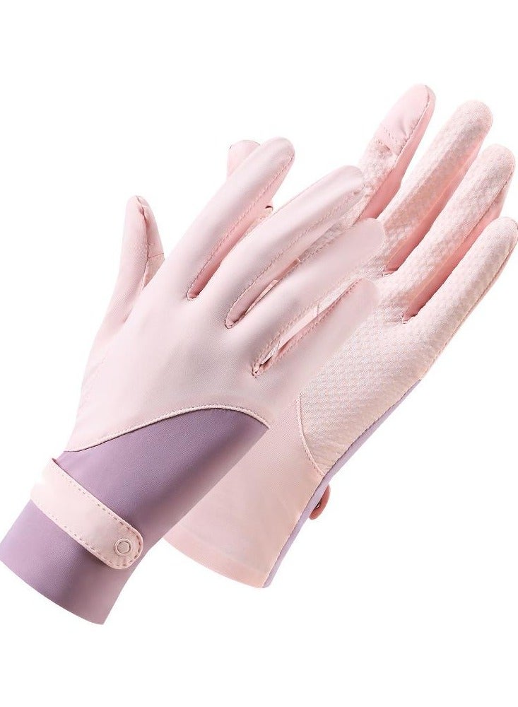 Women's Driving Gloves Breathable Non-slip Sunscreen UV Protection Purple - Image 4