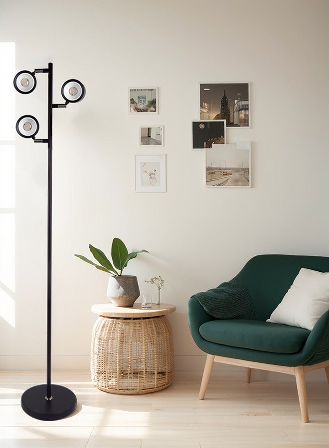 Floor Lamp LED Standing Reading Light with Remote Control, Adjustable Simple Design with Black Lampshade, 3 Color & Stepless Brightness Dimmer for Study, Bedroom, Living Room - Image 2