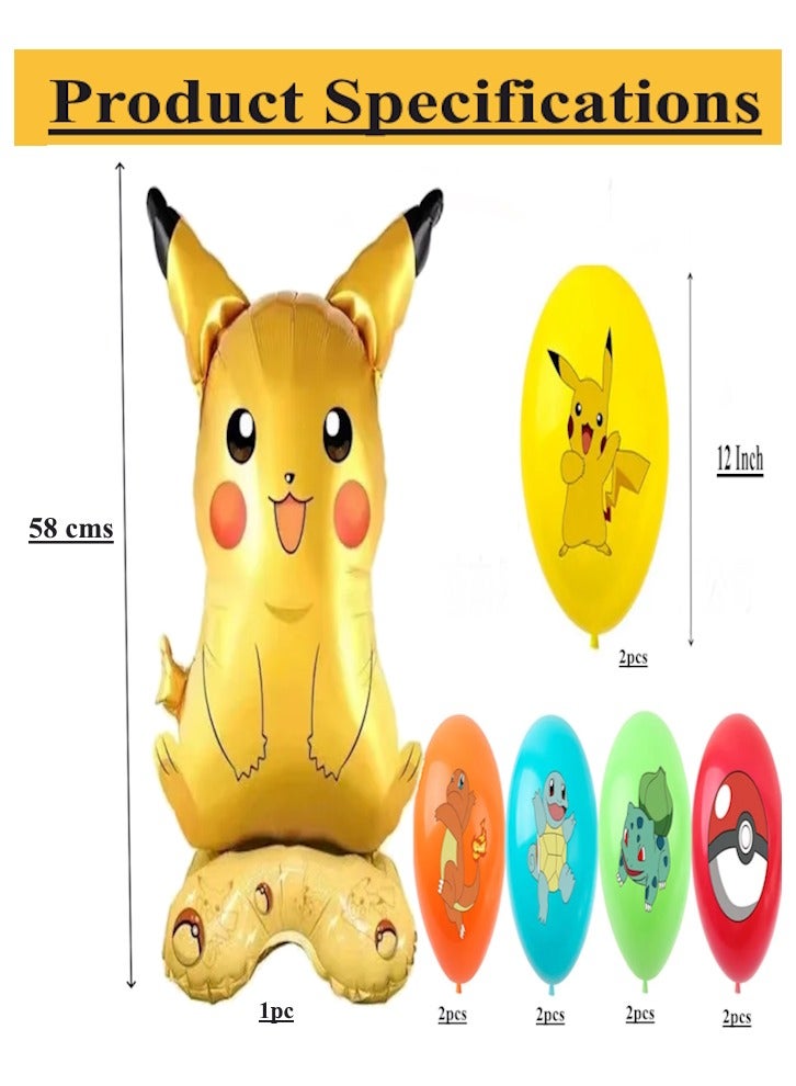 JOLLITY LLC 3D 58cm Size Stand Helium Foil Pikachu Pokémon 12 Inch Latex Balloons - Image 2