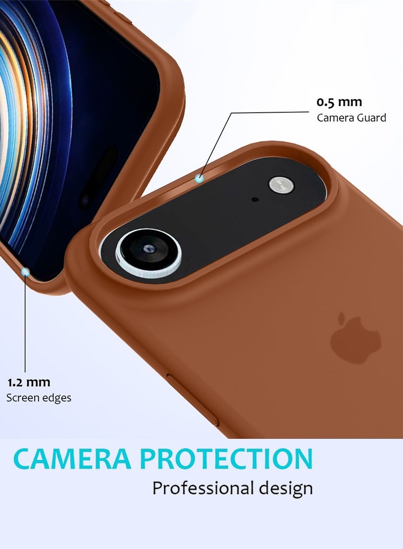 Wtech Apple iPhone Air 5G 2025 Luxury Premium Quality Liquid Silicone Case Cover (MCRPSN) - Brown - Image 4