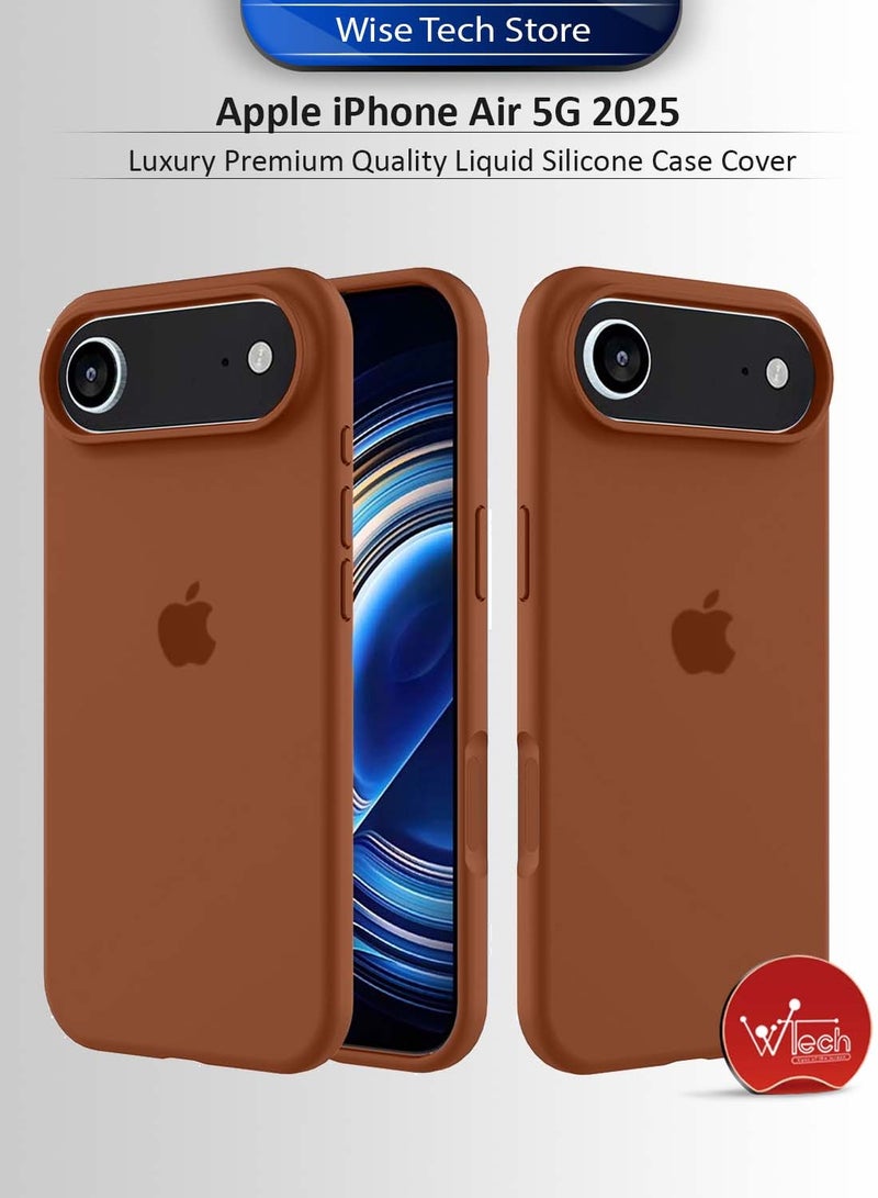 Wtech Apple iPhone Air 5G 2025 Luxury Premium Quality Liquid Silicone Case Cover (MCRPSN) - Brown - Image 1