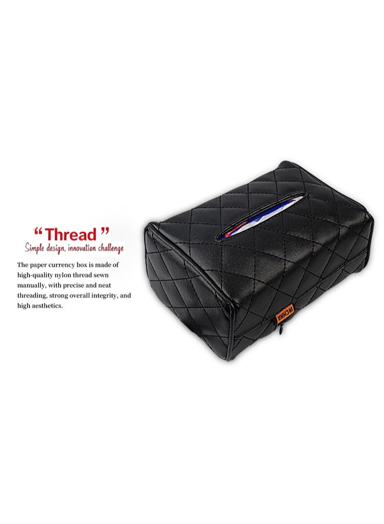 علبة مناديل للسيارة، لتخزين المناديل داخل السيارة، حافظة مناديل للسيارة، علبة مناديل جلدية، سهل التركيب، يمكن تركيبها في مواقع مختلفة داخل السيارة، متوافقة مع معظم موديلات السيارات. - Image 5