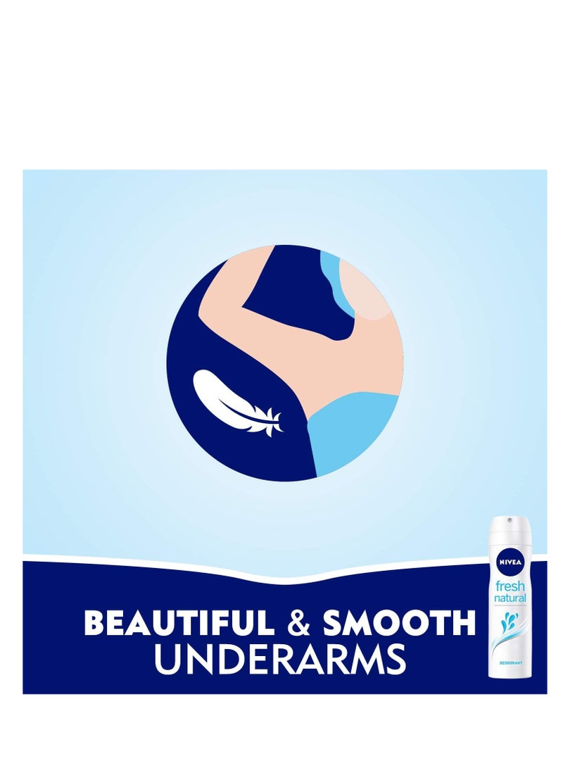 Nivea Pack Of 3 Nivea Fresh Natural Deodorant Spray For Women150ml - Image 3