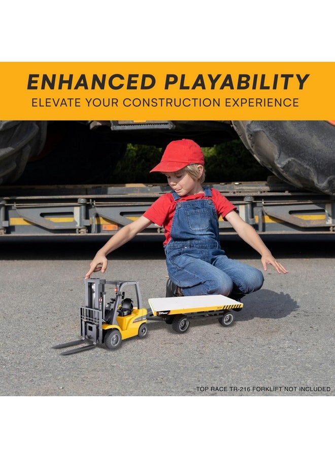 Top Race Kids Tr-217 Forklift Truck Carrier Slab Attachment To Tr-216, 14X8 - Remote Control Construction Vehicles Toys - Heavy Metal Carries More Than 26 Lbs - Rc Construction Vehicles For Adults  - Image 2