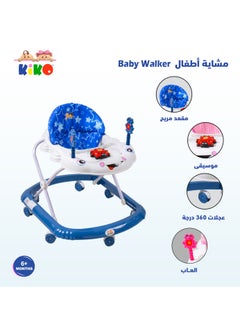 Kiko Baby Walker With Toys - Blue  - Image 2