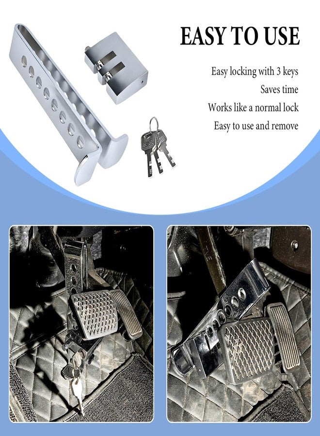 DXNQ Portable 8 Holes Brake Pedal Lock, Stainless Steel Auto Clutch Vehicle Security Protection Safety Lock, Car Accessories - Image 4