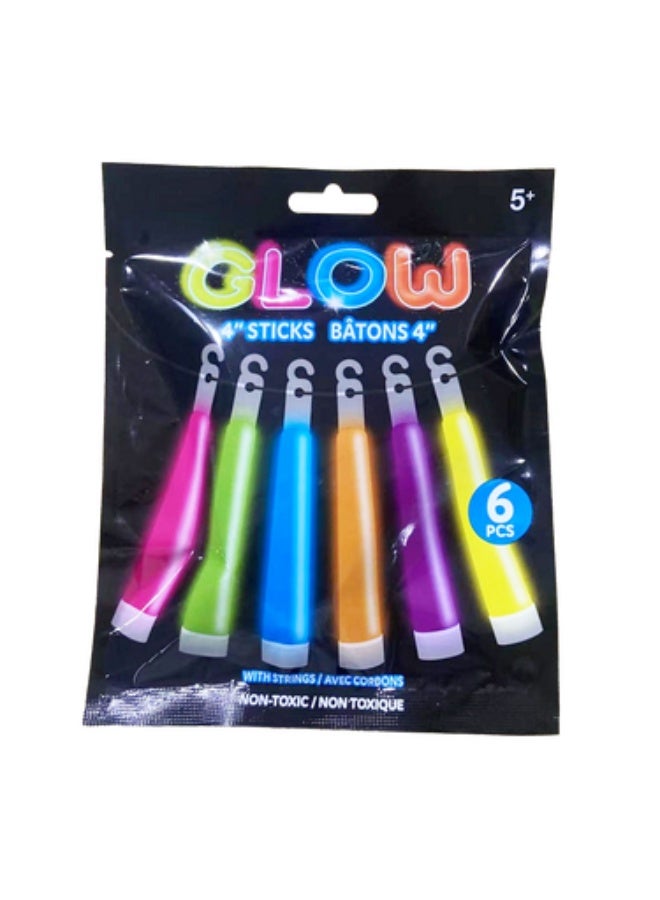6 Glow LED Sticks Batons