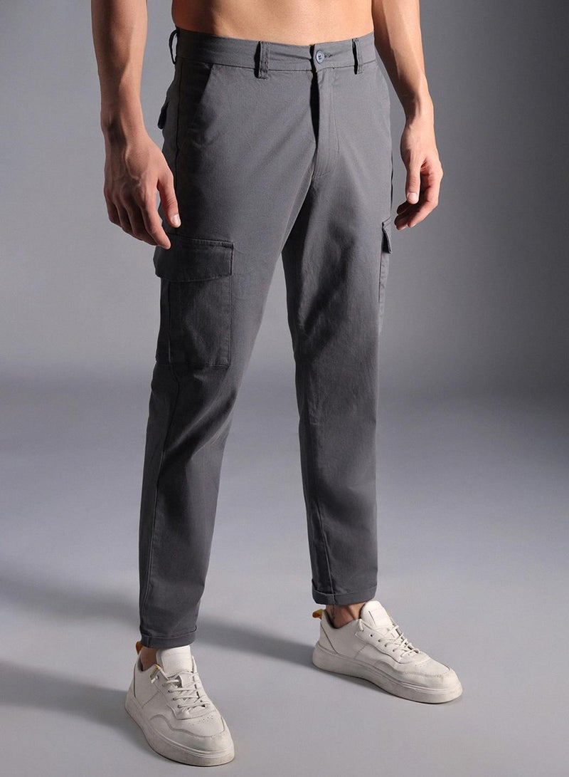 HIGH STAR Relaxed Fit Pure Cotton Cropped Cargos Trouser for Men  - Image 3