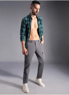 HIGH STAR Relaxed Fit Pure Cotton Cropped Cargos Trouser for Men  - Image 1