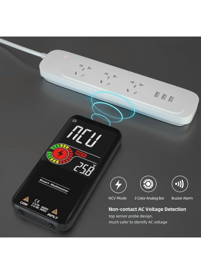 جهاز قياس متعدد ذكي، شاشة LCD رقمية، جهاز قياس متعدد قابل لإعادة الشحن، جهاز قياس الفولتميتر/التيار المتردد/المستمر، جهاز اختبار استمرارية الثنائيات الترددية والسعة المقاومة - Image 3