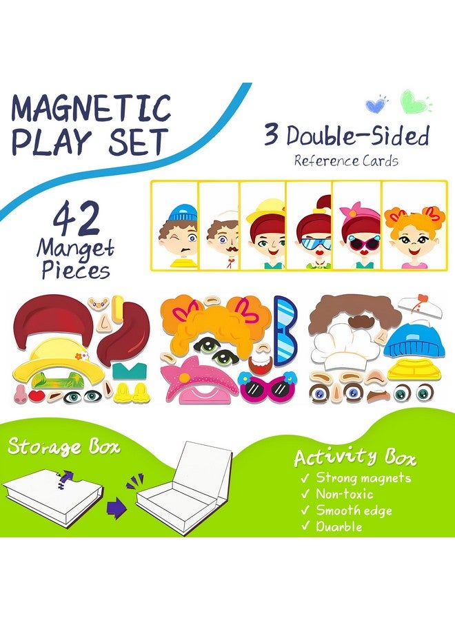 ROHSCE Magnetic Puzzles for Kids- Educational Magnetic Book, Crazy Face Dress-Up Game & Preschool Toddler Learning Activities, Travel-Friendly STEM Toy, Fun Fridge Magnets for Toddlers 1-3 3-12 - Image 3