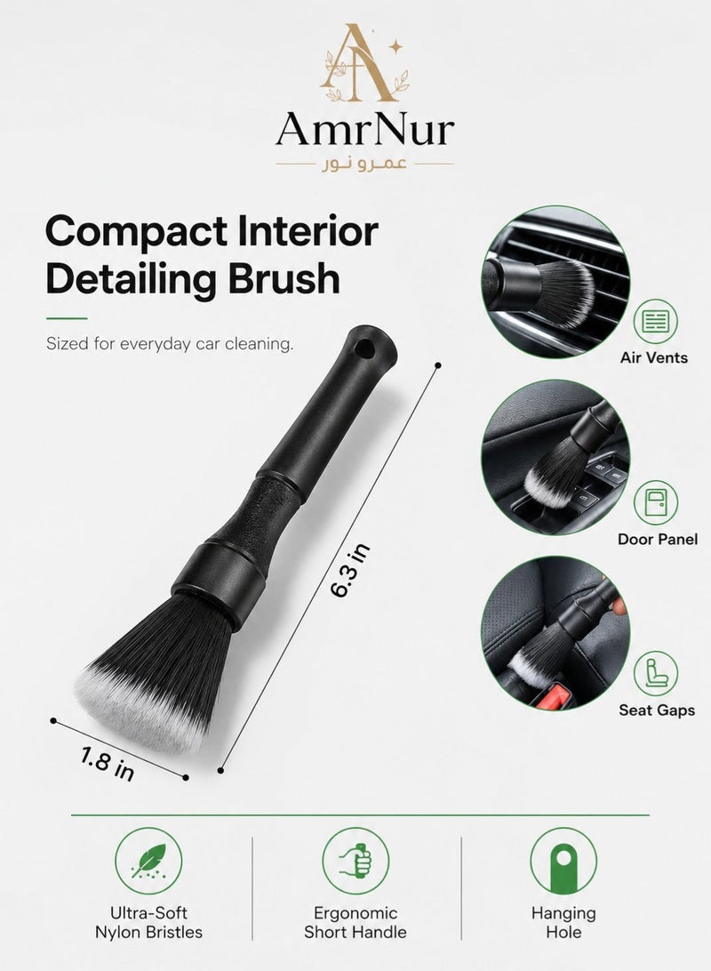 Amr Nur Car Interior Cleaning Brush, Auto Detailing Dust Brush, Dashboard Cleaner, Air Vent Cleaning Brush, Vehicle Interior Dusting Tool for Console, Vents and Car Cabin, Black - Image 4