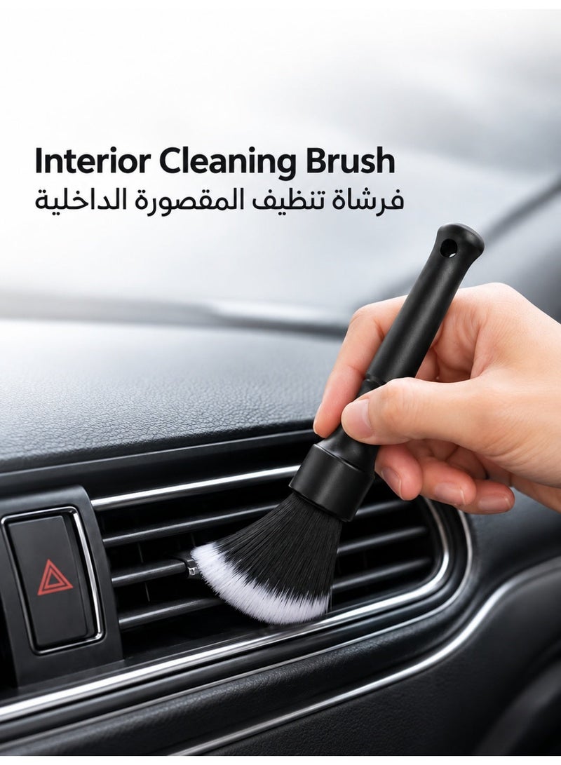 Amr Nur Car Interior Cleaning Brush, Auto Detailing Dust Brush, Dashboard Cleaner, Air Vent Cleaning Brush, Vehicle Interior Dusting Tool for Console, Vents and Car Cabin, Black - Image 1