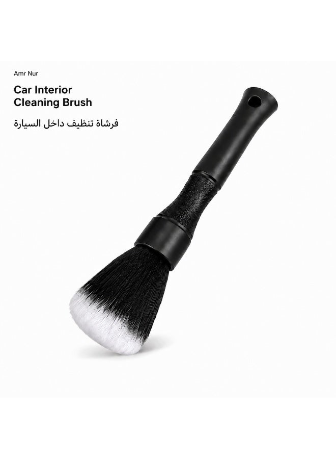 Amr Nur Car Interior Cleaning Brush, Auto Detailing Dust Brush, Dashboard Cleaner, Air Vent Cleaning Brush, Vehicle Interior Dusting Tool for Console, Vents and Car Cabin, Black - Image 3