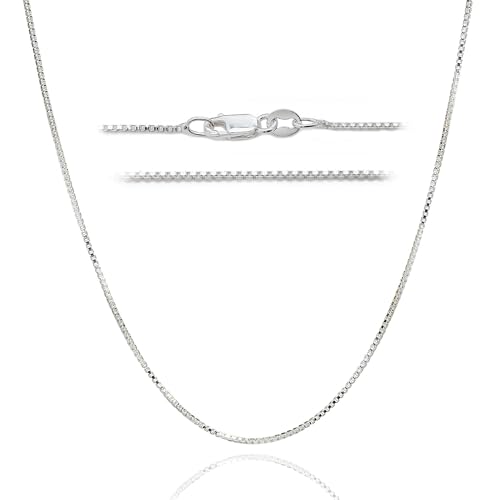 Designer Sterling Silver DSS 925 Sterling Silver Necklace for Women, Box Chain 1.5mm, Lobster Claw Clasps, Sterling Silver Chain, Italian Jewelry for Women, 24in - Image 1