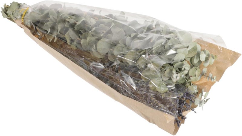 Dried Lavender and Eucalyptus Bundle for Shower Natural Fresh Dried Eucalyptus Stems and Lavender Flowers Aromatherapy Bathroom Decor 12 Leaves with 40g - Image 1