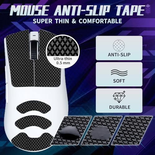 TALONGAMES Mouse Anti Slip Grip Tape Compatible with Razer Deathadder V4 Pro Gaming Mouse, Palm Sweat Absorption, Thin 0.5mm, Cut to Fit, Easy to Apply, Mouse Skin - Image 2