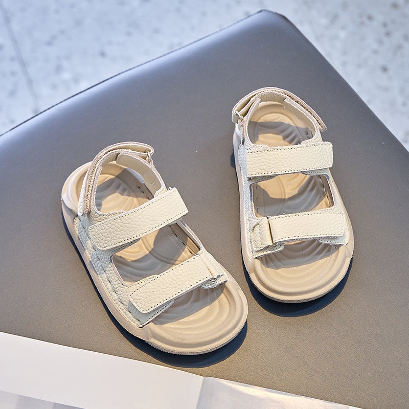 Children'S Sandals Genuine Leather 2025 Boys' Beach Shoes Girls' Open-Toe Soft-Soled Wading Waterproof Sandals Trendy - Image 4