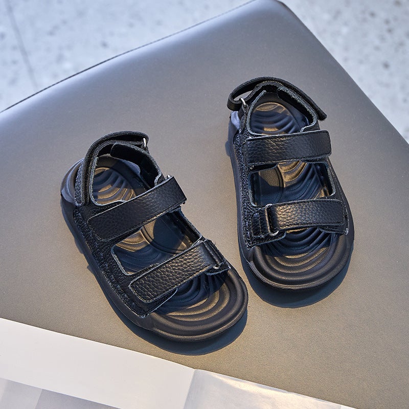 Children'S Sandals Genuine Leather 2025 Boys' Beach Shoes Girls' Open-Toe Soft-Soled Wading Waterproof Sandals Trendy - Image 5