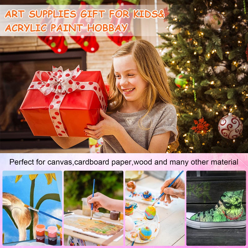 MicoSim 10 Pack Mini Acrylic Paint Set,12 Colors Acrylic Paints Strips for Kids&Adults Craft Paint,140 PCS Kids Painting Kit Container Strips Storage, Perfect for Home Birthday Classroom Party Favorsâ€¦â€¦ - Image 5