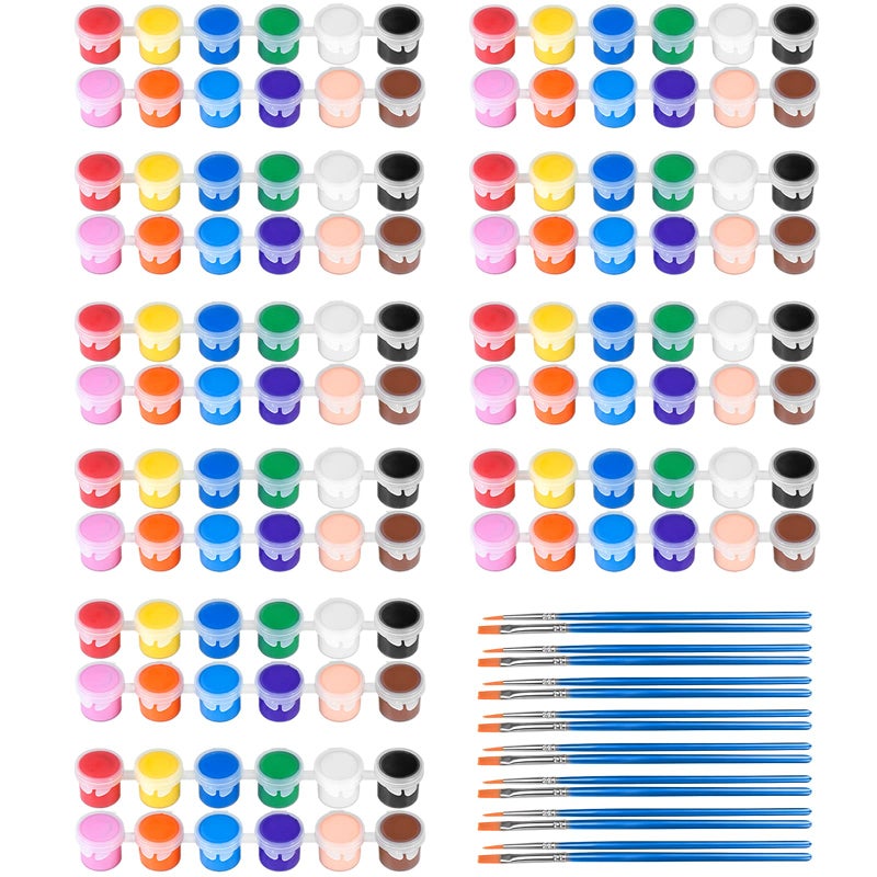 MicoSim 10 Pack Mini Acrylic Paint Set,12 Colors Acrylic Paints Strips for Kids&Adults Craft Paint,140 PCS Kids Painting Kit Container Strips Storage, Perfect for Home Birthday Classroom Party Favorsâ€¦â€¦ - Image 1