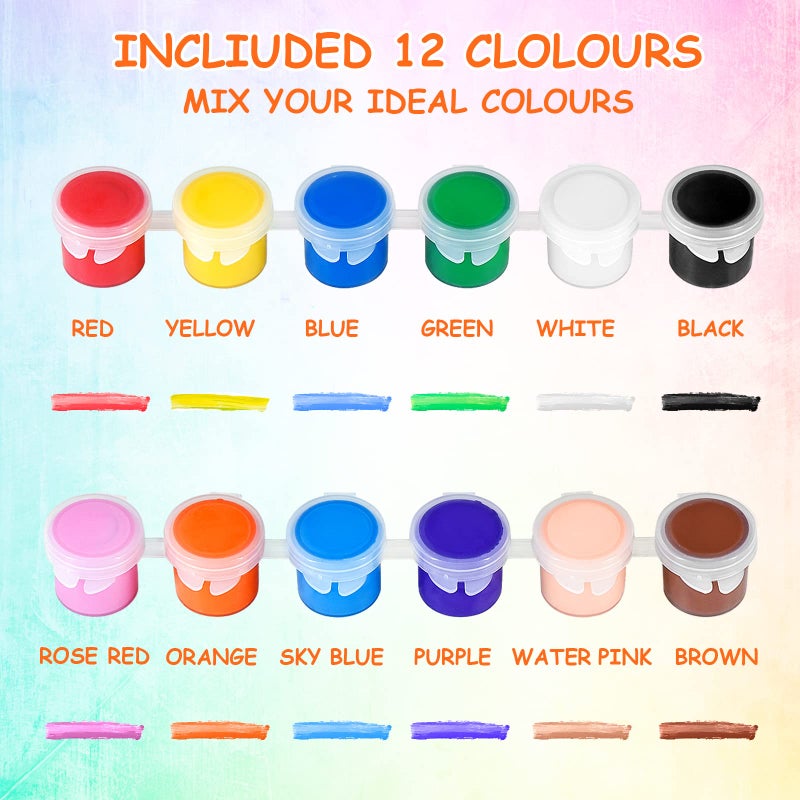 MicoSim 10 Pack Mini Acrylic Paint Set,12 Colors Acrylic Paints Strips for Kids&Adults Craft Paint,140 PCS Kids Painting Kit Container Strips Storage, Perfect for Home Birthday Classroom Party Favorsâ€¦â€¦ - Image 3