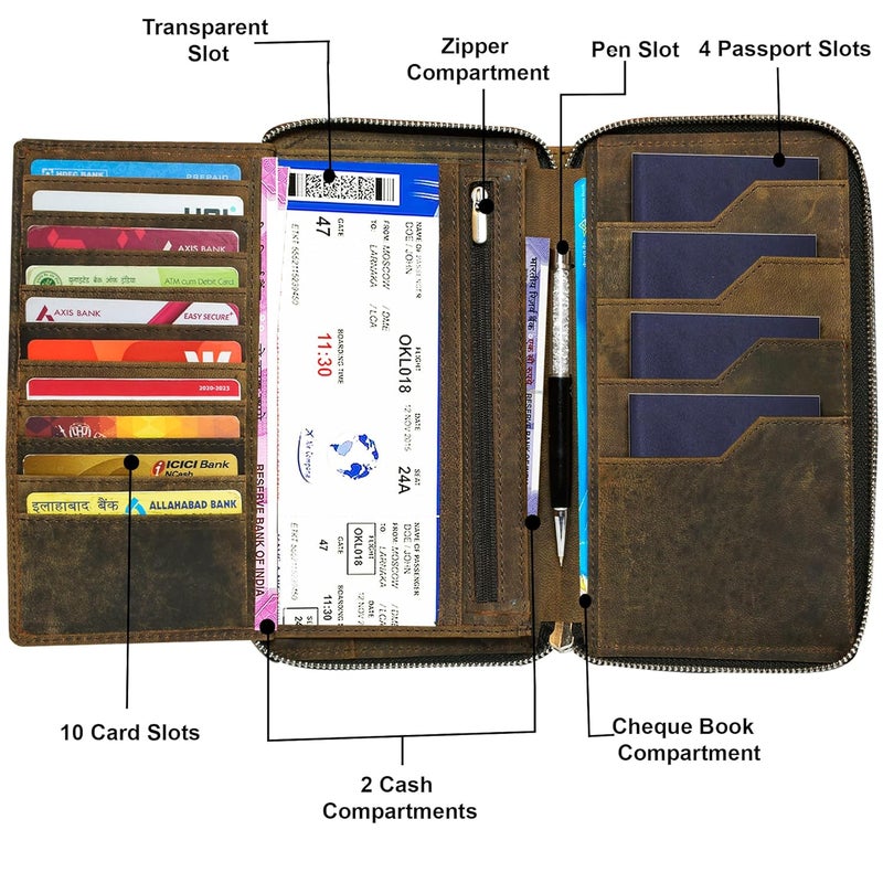 ABYS Mint Green Hunter Leather RFID Protected Passport Holder for Men and Women,Unisex Credit,Debit,ATM Card Holder,Women Passport Pouch,Men Travel Organiser - Image 4