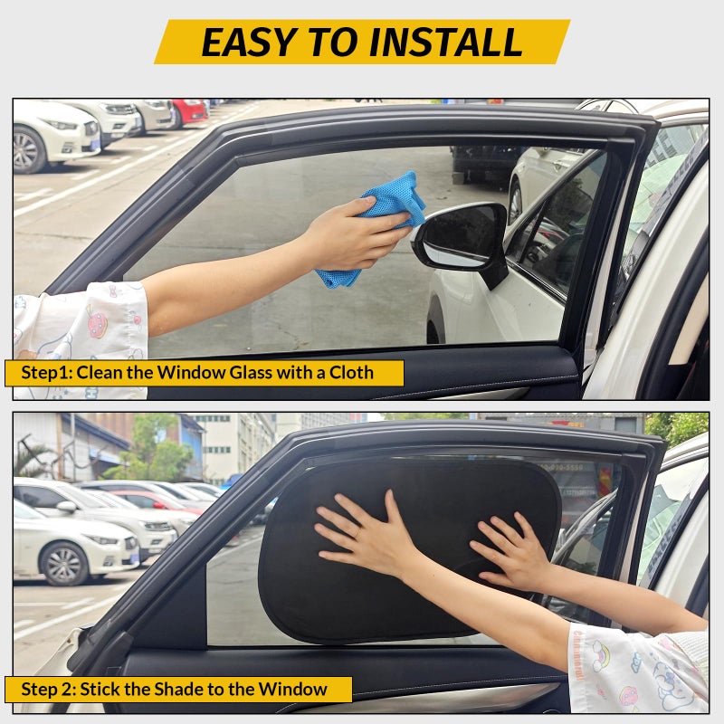 Clothclose 4 Pack Car Window Shade - 19″ × 12″ Car Side Window Covers for Baby, Cars Window Sun Shade, Glare Shield and UV Rays Protection for Your Child, Mesh Window Shades for Baby - Image 3
