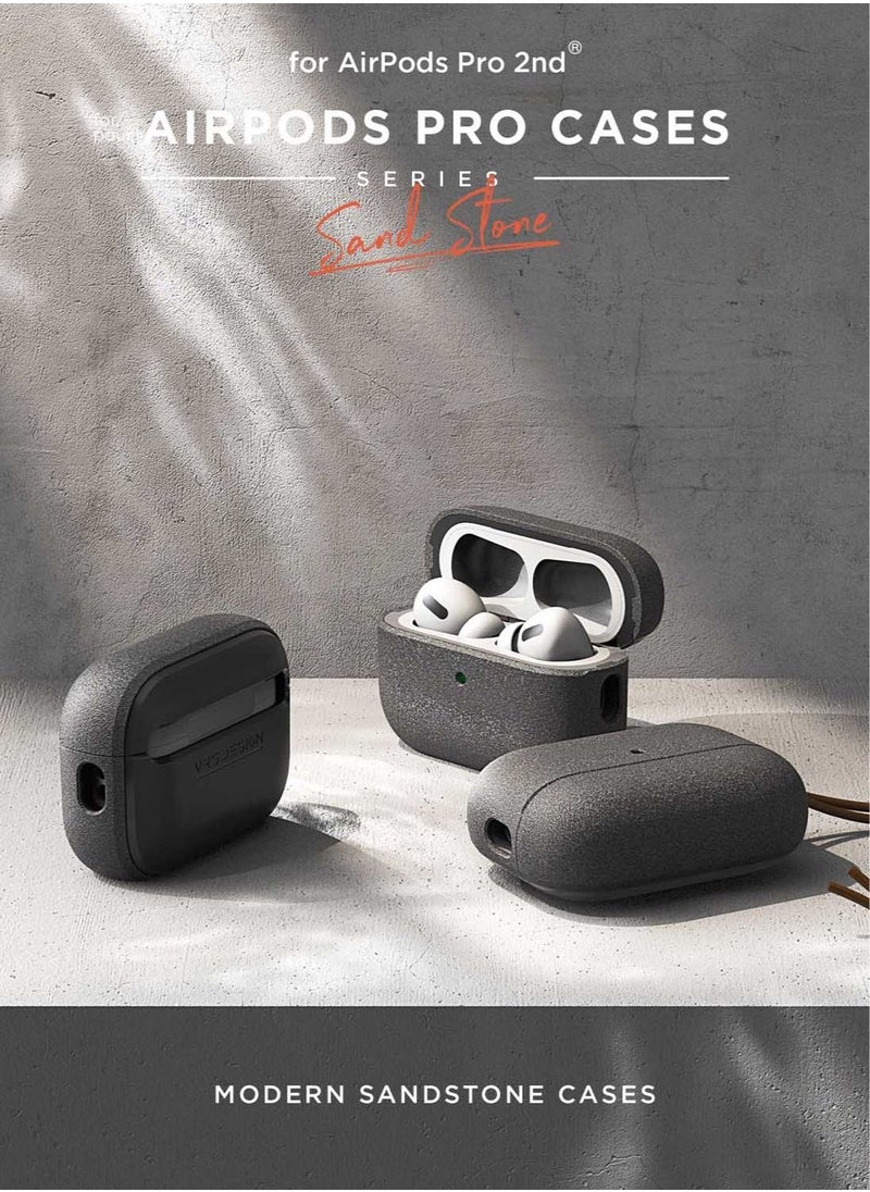 VRS Design - Modern for Airpods Pro 2nd Generation Case (2022) Airpods Pro 2 Case Cover with Leather Strap - Sandstone - Image 1