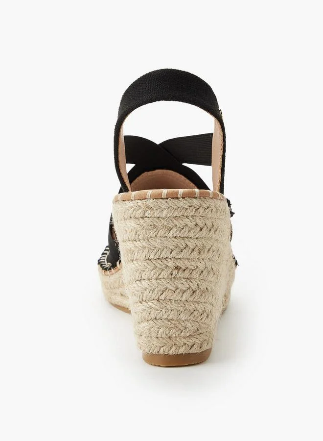 Peppermint Black Women Wedge Heel Espadrilles for Women | Best Price UAE