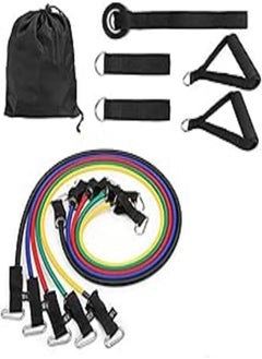 Exercise Loop Resistance Workout Bands Set with Door Anchor Handles and Ankle Straps, for Leg and Glute Activation, Strength and Mobility Training