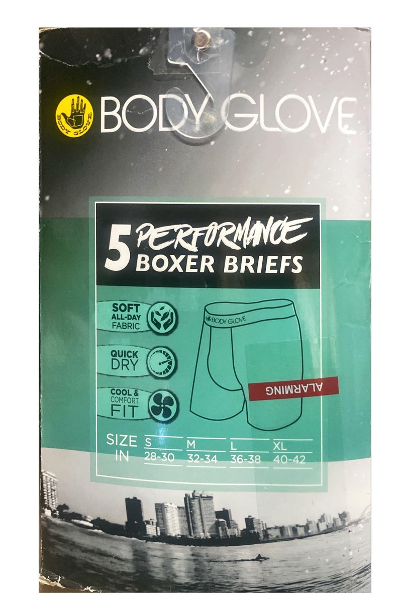 Body Glove Performance Boxer Briefs for Men, 5-Pack – Maximum Stretch, Ultra Comfort, Moisture Wicking - Image 2