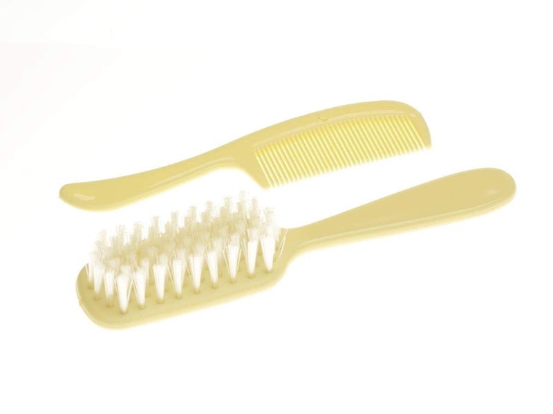 InfantBaby Plastic Hair Brush and Comb Set Soft nylon bristles are gentle on scalp