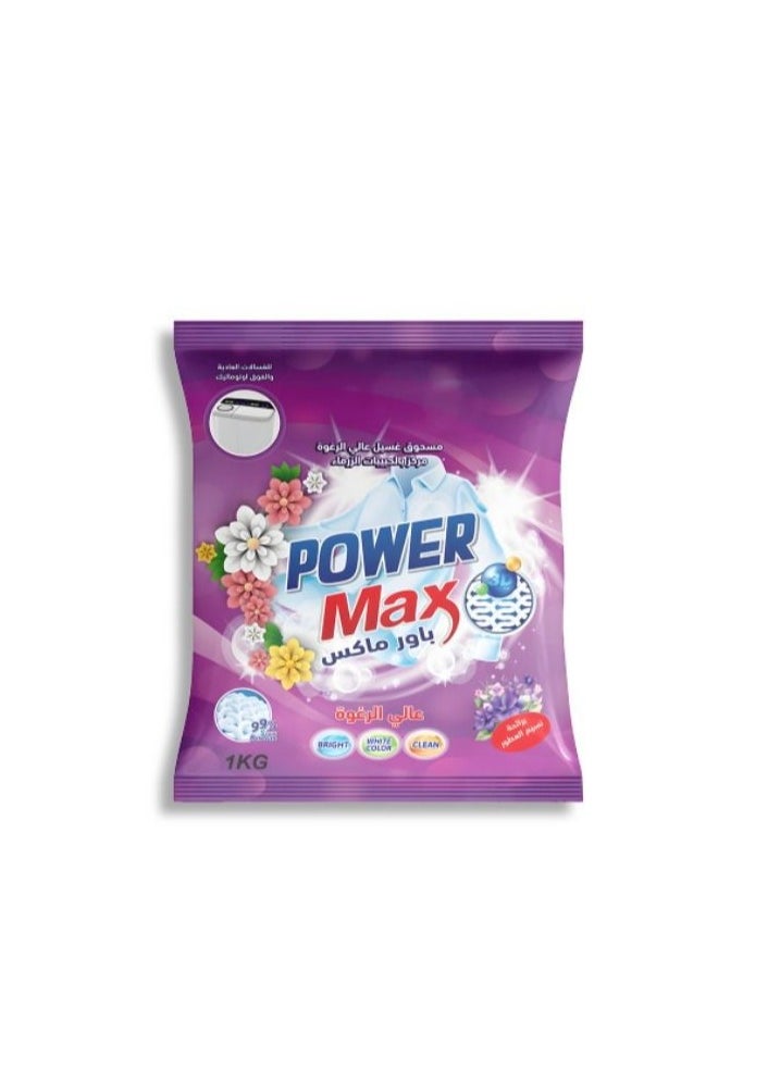 Power Max Detergent powder for regular and Semi-Automatic washing machine fine fragrance pink 1k 