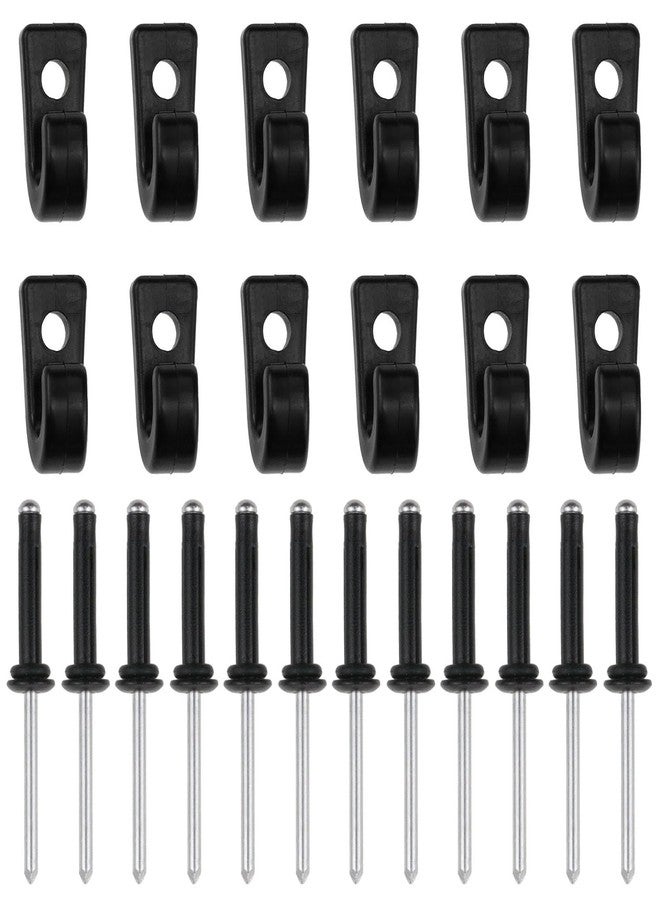 AYLIFU 12 pcs Kayak j Hooks with 12 Kayak Waterproof Rivets Safety Bungee j-Shaped Hooks Suitable for Safe Kayak Canoes Paddleboard Rowing Accessories - Image 1