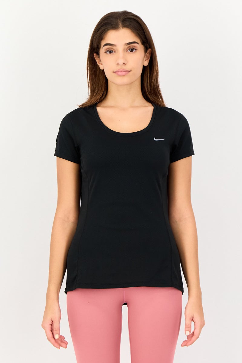 Nike Women Dri-Fit Short Sleeve Running T-Shirt, Black - Image 1