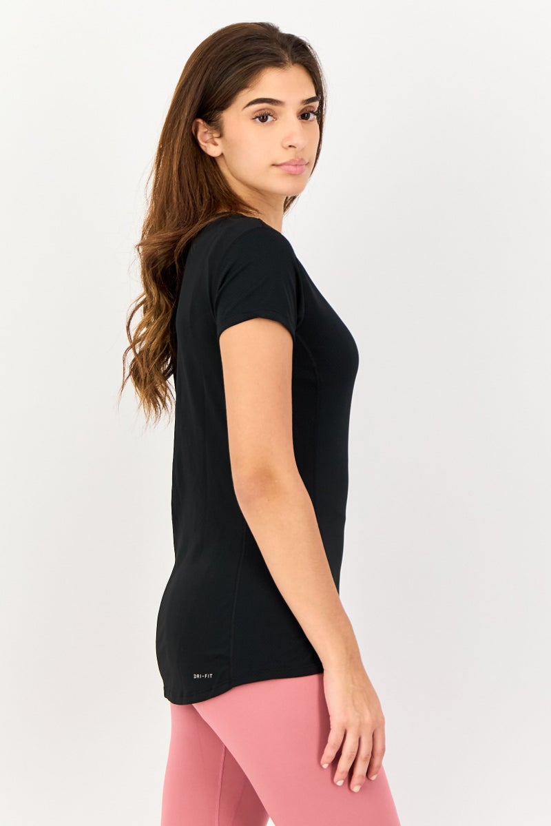Nike Women Dri-Fit Short Sleeve Running T-Shirt, Black - Image 4