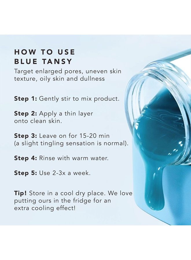 HERBIVORE Botanicals Blue Tansy BHA and Enzyme Pore Refining Mask. Gently Clarify Skin, Minimize Pores and Soothe Redness (2.02 oz) - Image 5